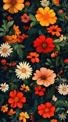 Fondo de flores coloridas