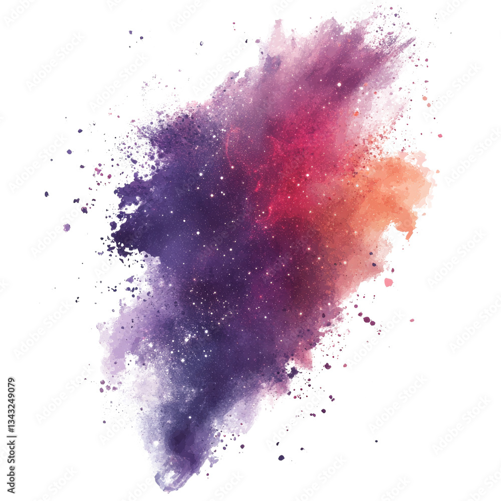 Wall mural a colorful watercolor depiction of a cosmic starburst effect