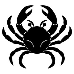 crab black silhouette vector, Simple silhouette Design vector icon with white background.