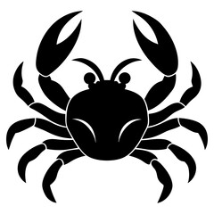 crab black silhouette vector, Simple silhouette Design vector icon with white background.
