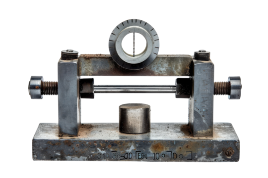 An intricate vintage metal tool showcasing craftsmanship with adjustment features and historical significance in a workshop setting