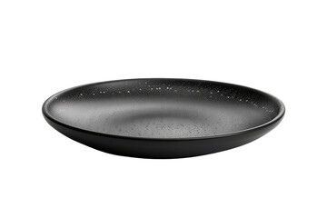 Elegant matte black ceramic plate showcasing minimalist design, perfect for modern dining settings or artistic table arrangements