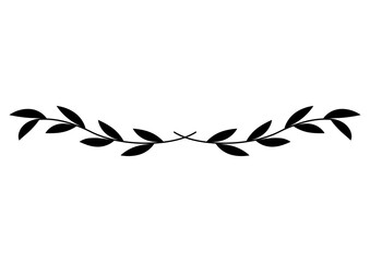 黒の葉の付いた枝の装飾ライン