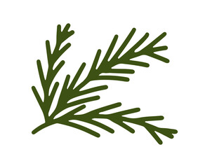 Simple vector design of green branches perfect for Christmas. Vector illustration