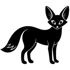 Fox black silhouette vector, Simple silhouette Design vector icon with white background.