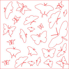 A simple yet elegant representation of a butterfly using clean lines and minimal details