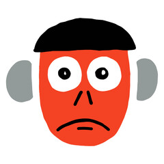 Monkey face expression surprised vector