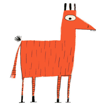 Horse art whimsical cartoon vector