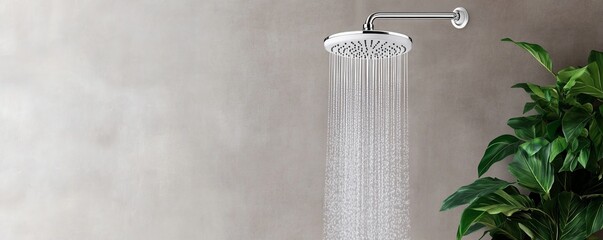 Rainfall showerhead with built-in Bluetooth speakers, modern tech-enhanced shower experience