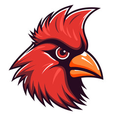 Cardinal face retro logo illustration animal vector vector