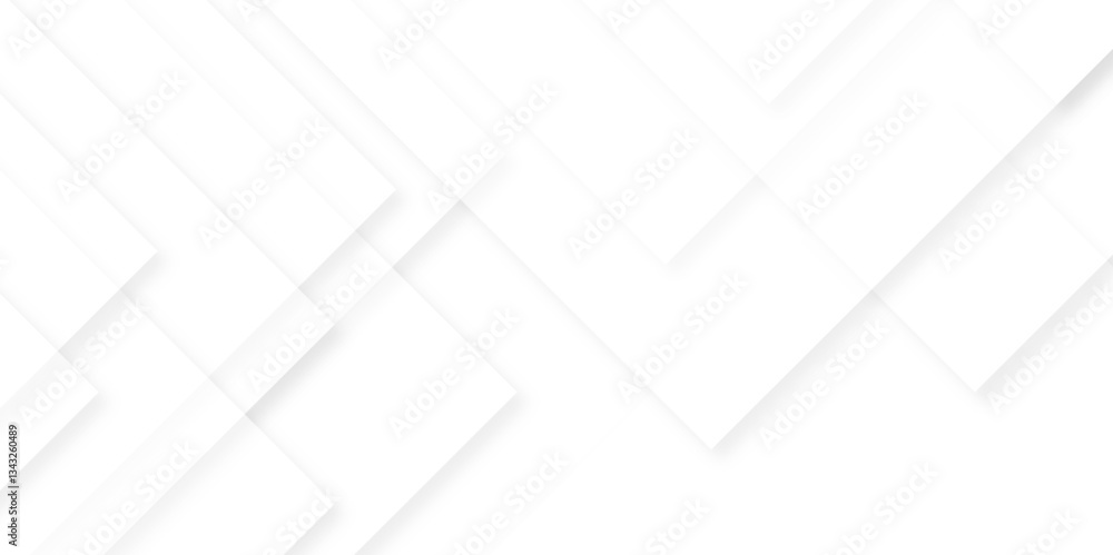 Poster modern abstract white background design with layers of textured white transparent material in triang