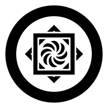 Armenian Arevakhach Neo paganism symbol sunny cross solar mythology Hetanism Armenian neo powder heathenism Eternity sign pumpkin icon in circle round black color vector illustration image solid 