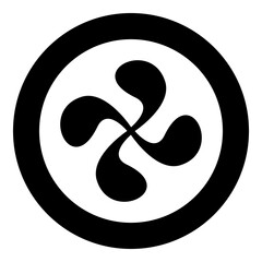 Basque Cross Lauburu Lauborou Eusko icon in circle round black color vector illustration image solid outline style