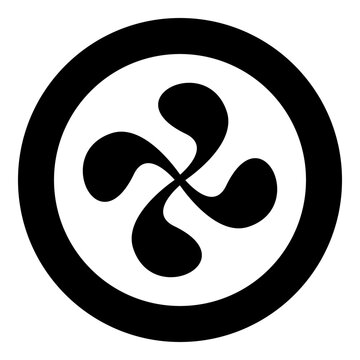 Basque Cross Lauburu Lauborou Eusko icon in circle round black color vector illustration image solid outline style