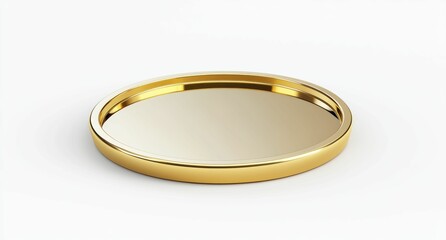 A 3D rendered gold podium designed for awards or product displays, set against a white background.