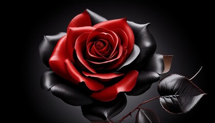 black red rose isolated