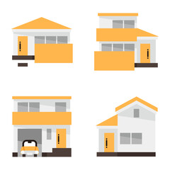 シンプルな家のアイコンセット