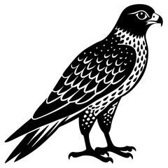 wild hawk bird black silhouette vector, Simple silhouette Design vector icon with white background.