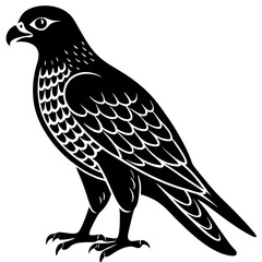 wild hawk bird black silhouette vector, Simple silhouette Design vector icon with white background.