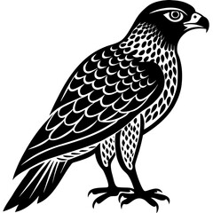 wild hawk bird black silhouette vector, Simple silhouette Design vector icon with white background.