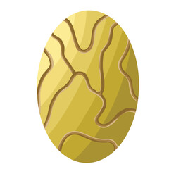 A modern Easter egg featuring a yellow base with organic gold lines. The abstract, nature-inspired style gives it a refined yet artistic feel, ideal for stylish seasonal decor and digital illustration
