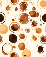 Obraz premium seamless pattern Realistic and artistic illustrations of coffee beans, brewing equipment, coffee cups for background or wallpaper