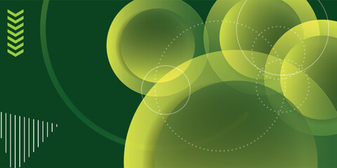 Abstract green geometric background. Dynamic shapes composition.