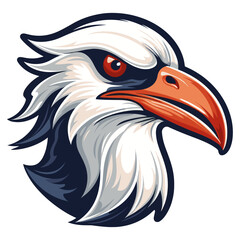 Obraz premium Seagull head retro logo illustration eagle bird vector