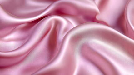 Obraz premium Elegant pink silk draping folds background wallpaper soft textures luxurious fabric studio setting artistic design
