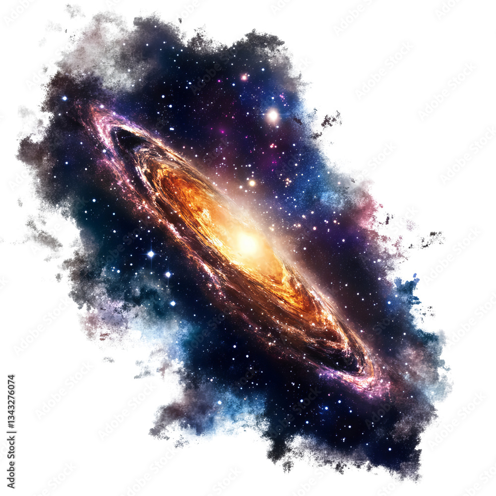 Wall mural a vibrant and colorful illustration of a spiral galaxy in space