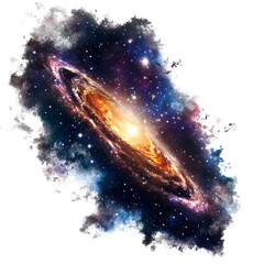 Fototapeta premium A vibrant and colorful illustration of a spiral galaxy in space