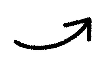 手書き　クレヨン風　上昇する矢印　 ベクター 　黒