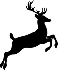 A leaping deer silhouette illustration design graphic art image