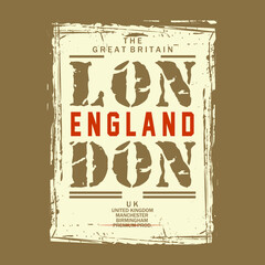 london england united kingdom vintage stencil text vector