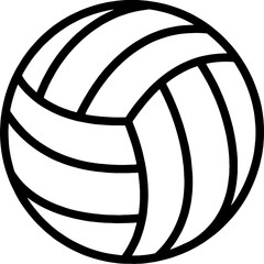 A Simple Black and White Illustration of a Volleyball Ball