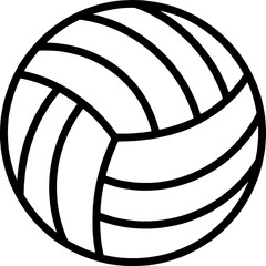 A Simple Black and White Illustration of a Volleyball