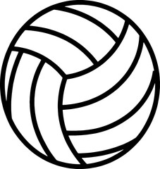 A simple line drawing of a volleyball a ball used in the sport of volleyball