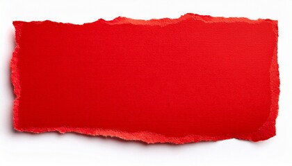 red paper background with torn rough uneven edges isolated on white background premium