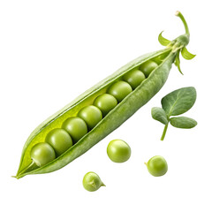 Fresh green peas isolated on white