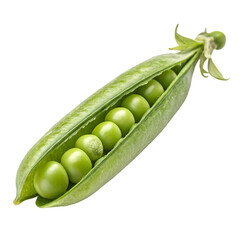 Fresh green peas isolated on white