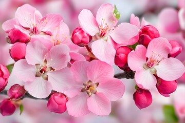 Obraz premium Pink Spring Blossoms Delicate Flowers Floral Background