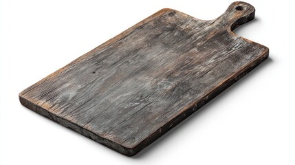 Fototapeta premium Rustic Grey Wooden Cutting Board with Deep Grooves