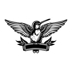Fototapeta premium Hummingbird illustration graphic emblem vector