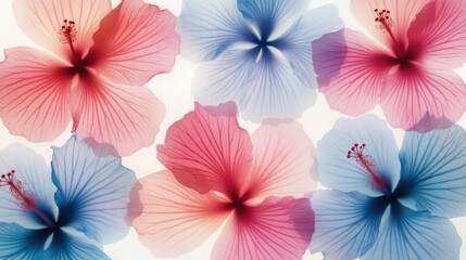 Obraz premium Flores de hibisco en tonos suaves