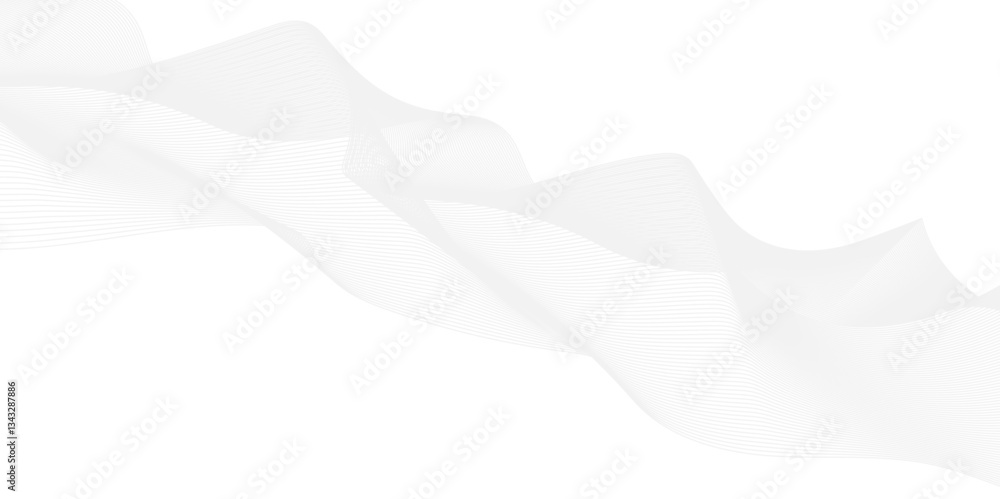 Poster abstract curved wavy lines futuristic motion background technology. modern line abstract gray and wh