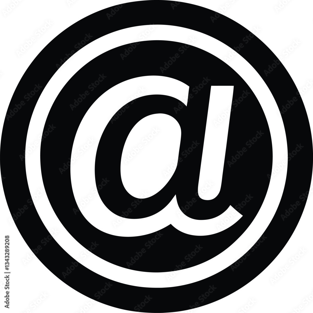 Poster this 3d blue icon is an e-mail symbol with the at sign for internet communication and contact addres