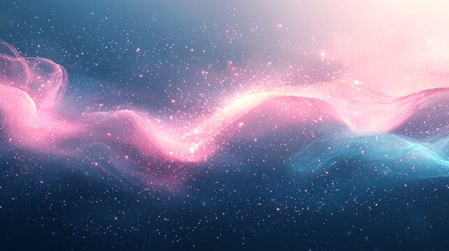 A blue and pink galaxy with a purple line in the middle