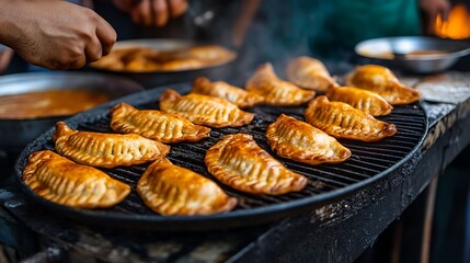 Chefs cook empanadas and locro to later taste them for lunch