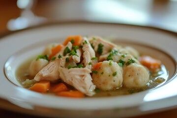 Matzo Ball Soup - A Hearty Jewish Chicken Soup with Carrots and Onions