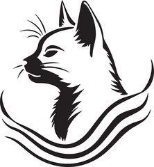 cute cat vector logo-design for T-shirt